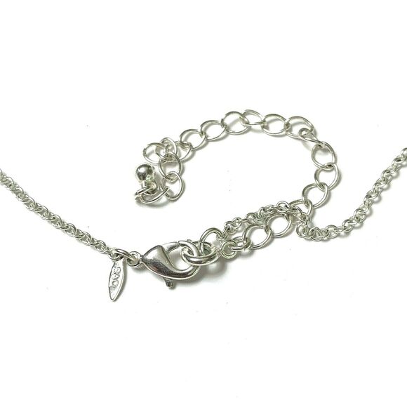 SAO Avon Art Glass 17" Necklace Faux Amber Foil Bead Ceramic Silver Tone Beads - Picture 6 of 9